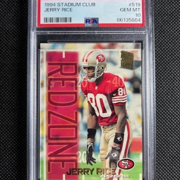 1994 STADIUM CLUB #519 JERRY RICE PSA 10 GEM MINT POP 14 HOF 49ERS GOAT - Picture 1 of 2
